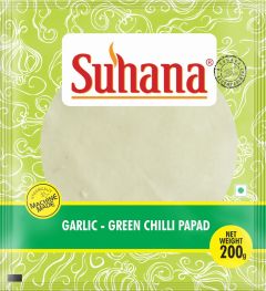 SUHANA GARLIC & GREEN CHILLI PAPAD 200G