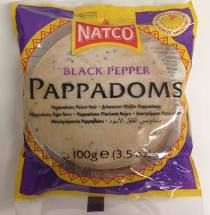 NATCO BLACK PEPPER MADRAS 3" PAPPADOMS 100G