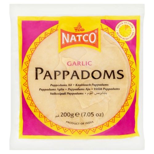 NATCO GARLIC PAPPADOMS 200G