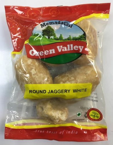 GREEN VALLEY ROUND WHITE JAGGERY 500G