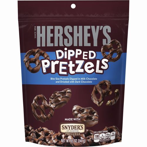 HERSHEYES MILK CHOCOLATE DIPPED PRETZELS 120G