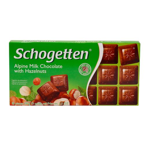 SCHOGETTEN ALPINE MILK CHOCOLATE & HAZELNUT 100G