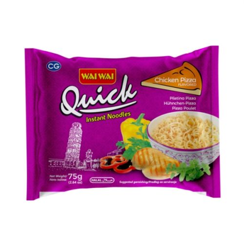 WAI WAI QUICK CHICKEN CURRY NOODLES (PILLOW PACK) 75G