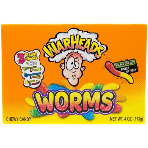WARHEADS SOUR CHEWY WORMS THEATER 113G