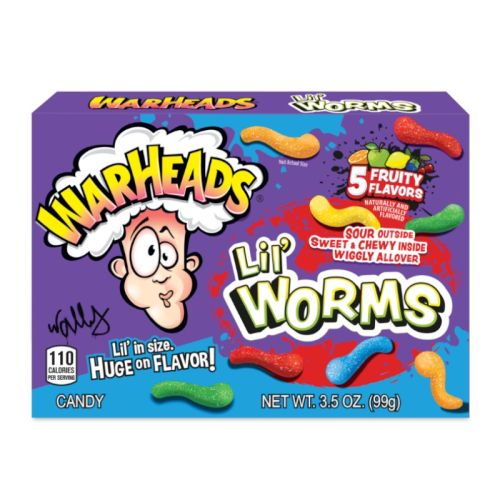 WARHEADS THEATER BOX LIL WORMS 99G