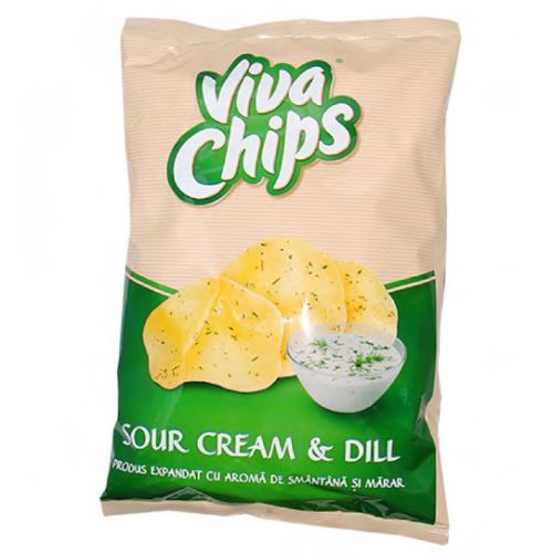 VIVA CHIPS SOUR CREAM & DILL 100G