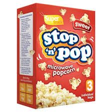 STOP 'N' POP SWEET MICROWAVE POPCORN 3PACK 255G