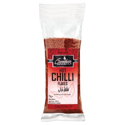 GREENFIELDS HOT CHILLI FLAKES 75G