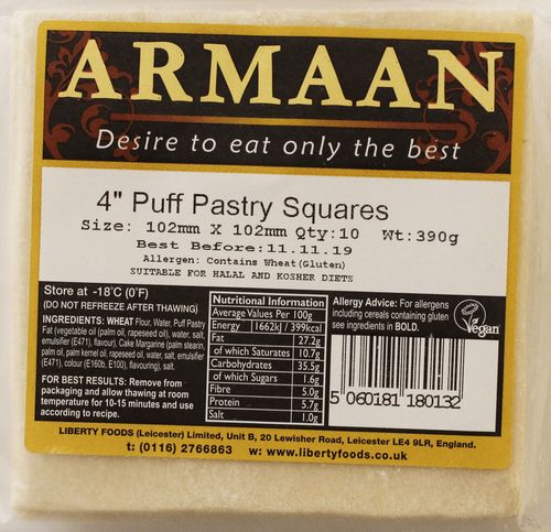 ARMAAN 4'' PUFF PASTRY SQUARE