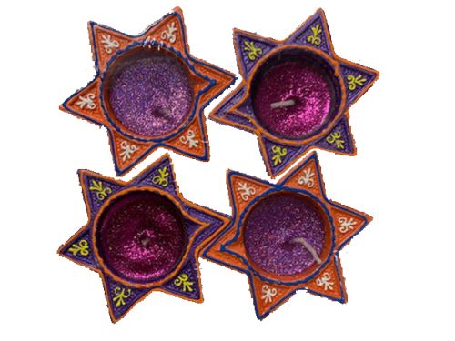 STAR CANDLE COLOUR 4 PACK
