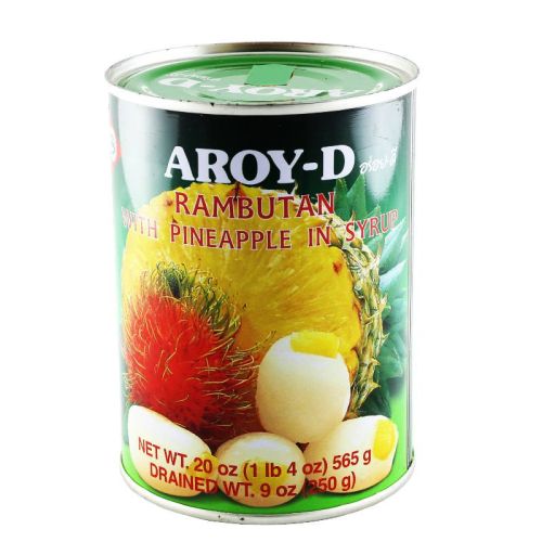 AROY D CANNED RAMBUTAN WITH PINEAPPLE IN SYRUP 500ML