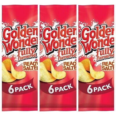 GOLDEN WONDER FULLY FLAVOURED READY SALTED 6 PACK