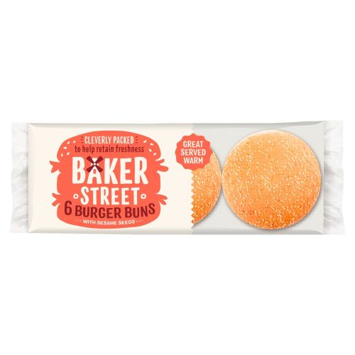 BAKER STREET 6PC BURGER BUNS WITH SESAME SEED
